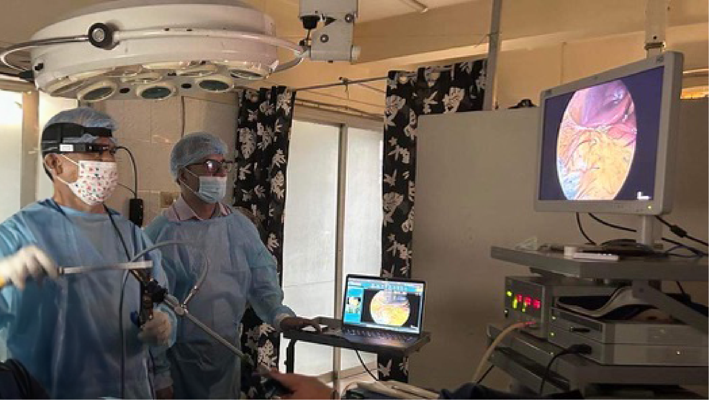 Dr. Jafrul Hannan demonstrating a procedure remotely. 