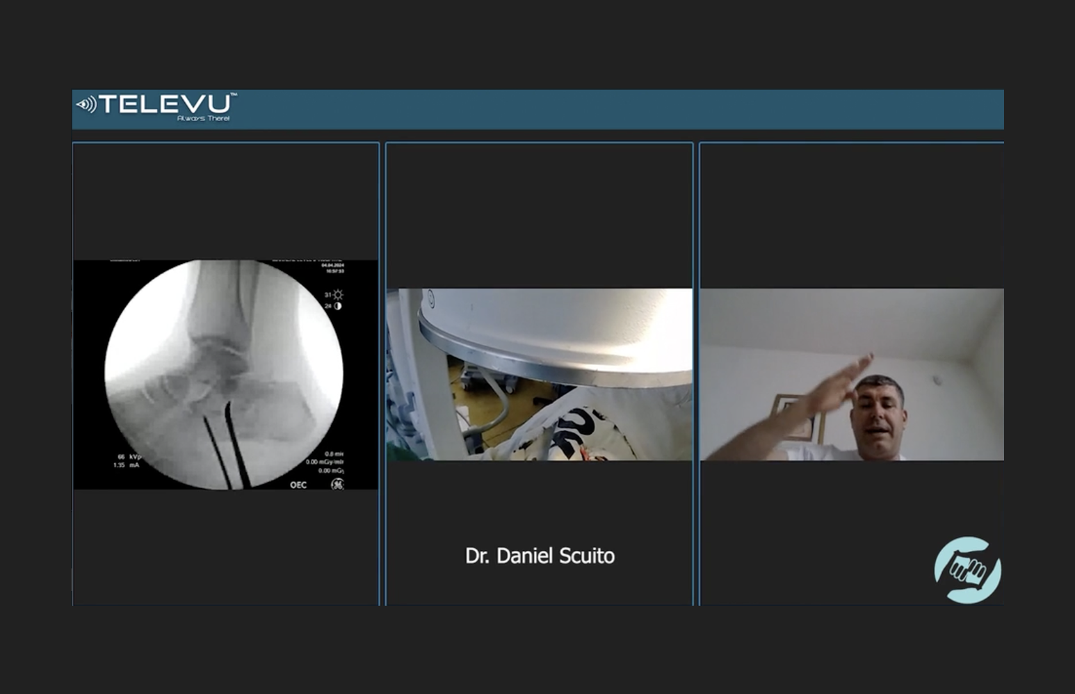Dr. Daniel Scuito and Dr. Luigi Spreafico in a virtual mentorship meeting.